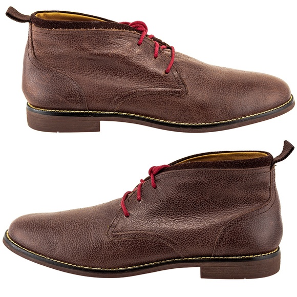 COLE HAAN MENS CURTIS CHUKKA BROWN PEBBLE GRAIN LACE UP LEATHER BOOTS 10M main image 6
